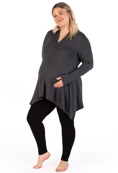 Maternity Bamboo V Neck Tunic Top