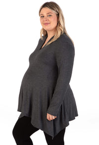Maternity Bamboo V Neck Tunic Top