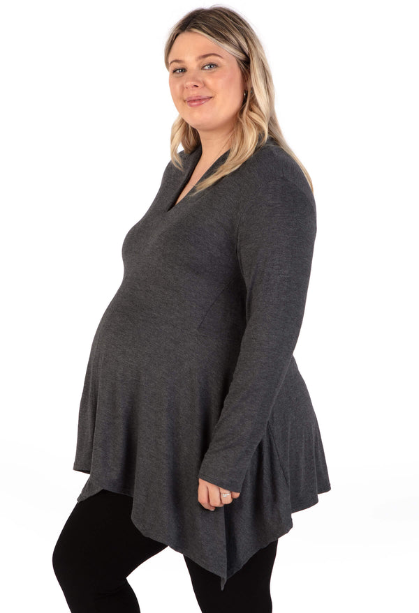 Maternity Bamboo V Neck Tunic Top
